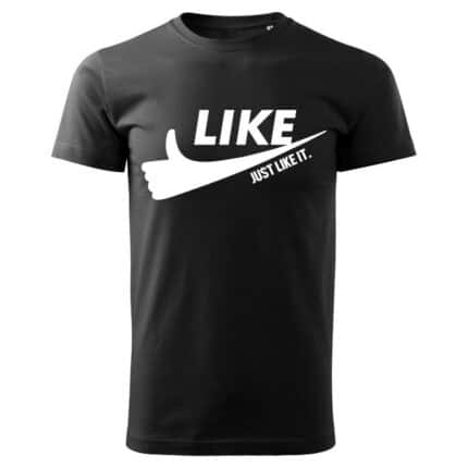 Мъжка забавна тениска Just Like It в бял и черен цвят