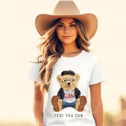Тениска с мече You Can