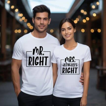Тениски за двойки Mr & Mrs Right