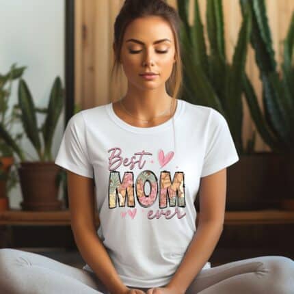 Дамска тениска за най-добрата майка в бял цвят Best Mom Ever