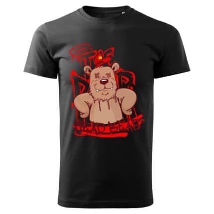 Мъжка черна тениска street wear Head bear