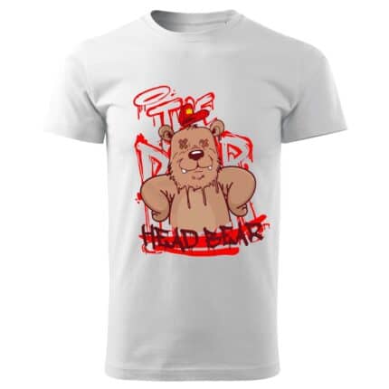 Мъжка бяла тениска street wear Head Bear