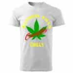 Мъжка бяла тениска Alcohol Kills Cannabis Chills