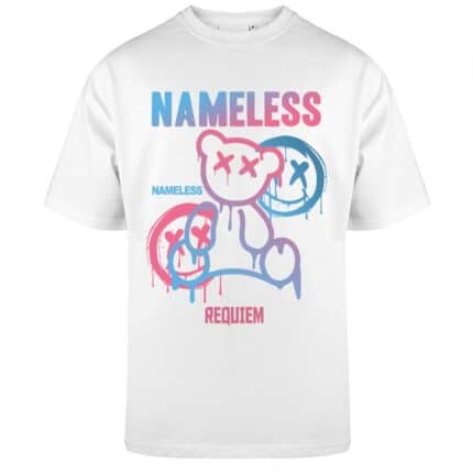 мъжка овърсайз тениска бяла Nameless.
