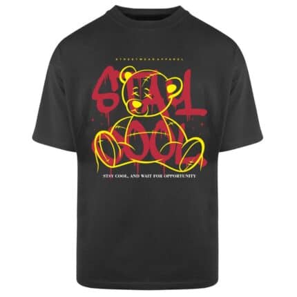 Мъжка овърсайз черна тениска Stay Cool
