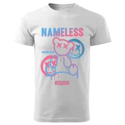 Мъжка тениска street wear Nameless в бял цвят