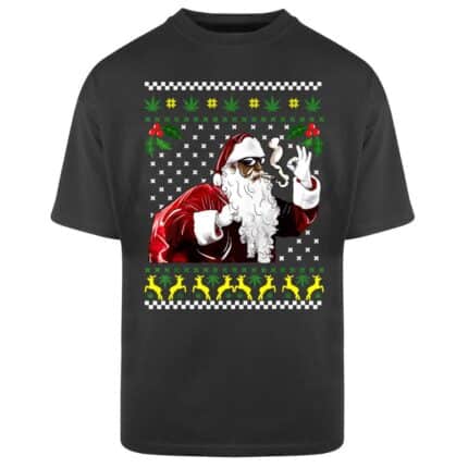 Овърсайз мъжка тениска Santa Marijuana Weed