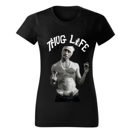 Thug Life дамска черна тениска