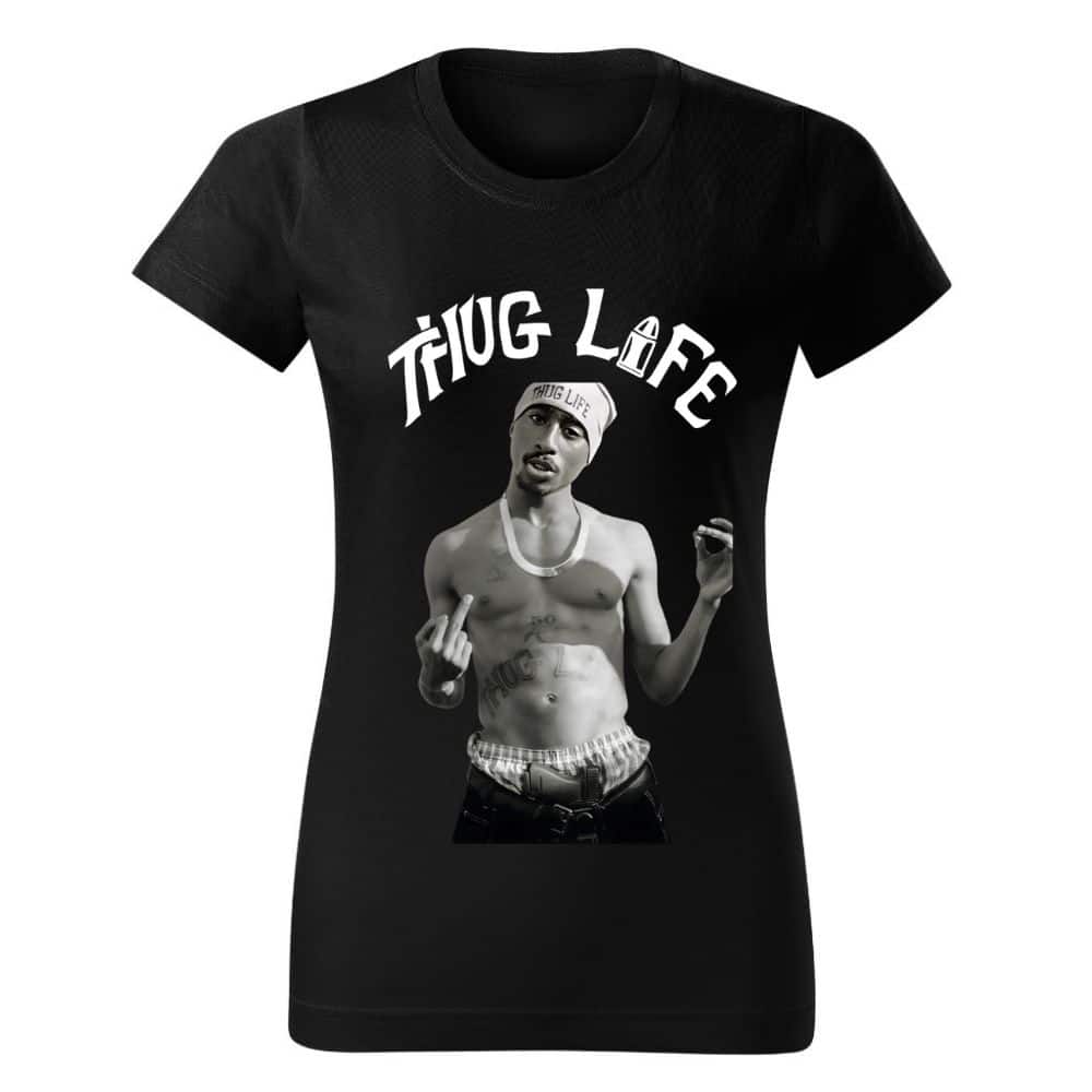 Thug Life дамска черна тениска Thug Life дамска черна тениска