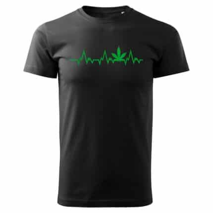 0713 Cannabis Heartbeat Weed Pot Stoner Kush Marijuana Ganja Gift T-Shirt-cherna