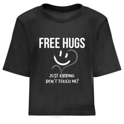 Дамска Кроп Топ Тениска Free Hugs