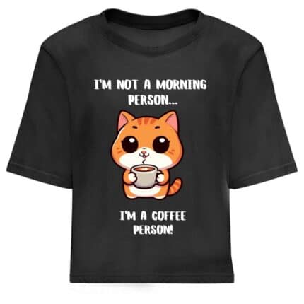 Дамска Кроп Топ Тениска Coffee Person