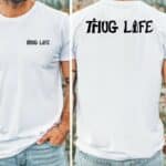 бяла мъжка тениска Thug Life