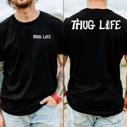 черна мъжка тениска Thug Life