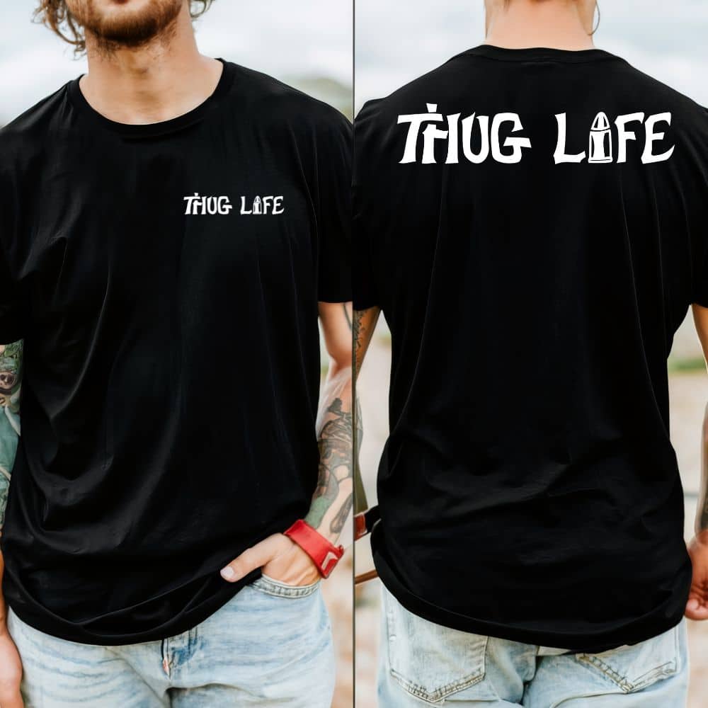 черна мъжка тениска Thug Life черна мъжка тениска Thug Life