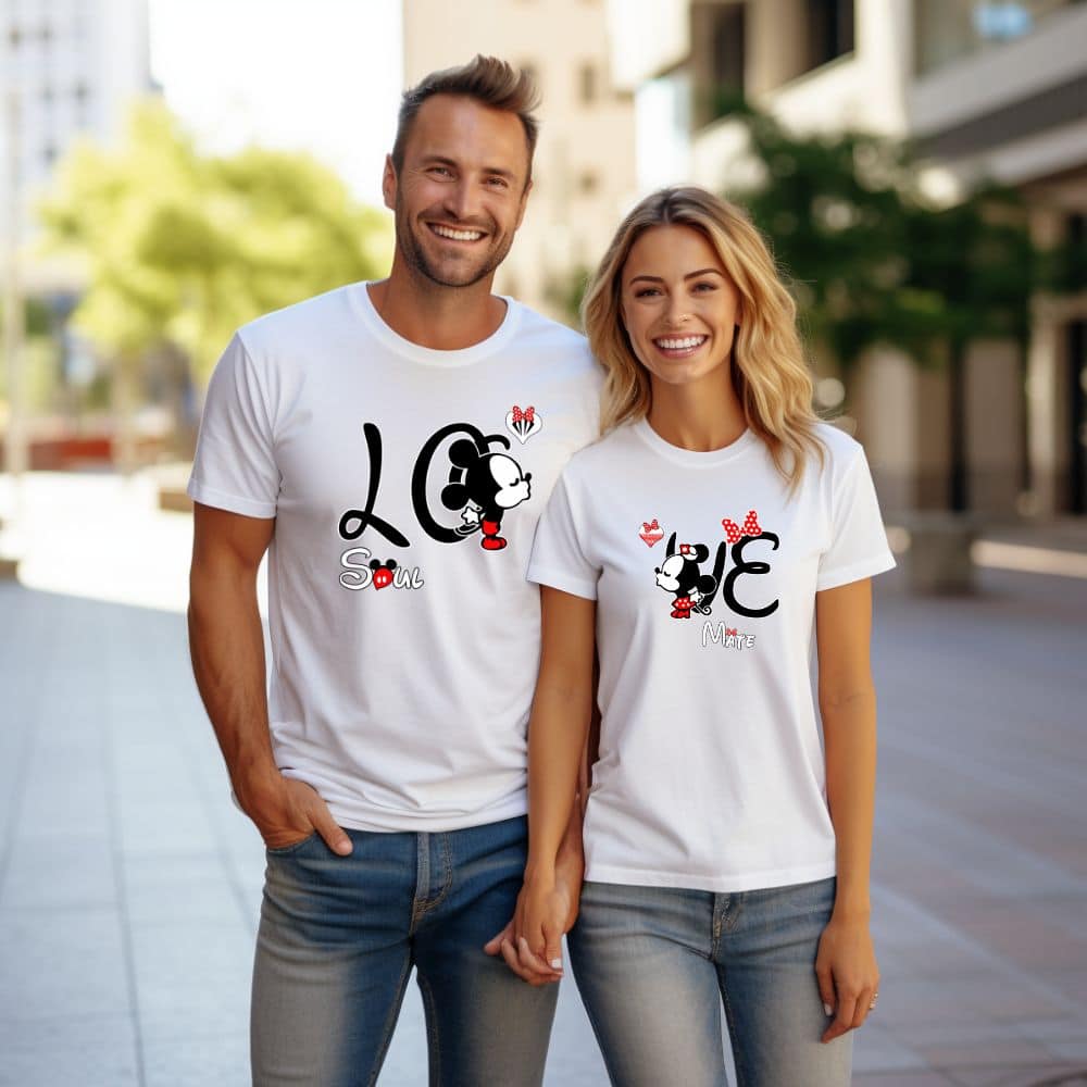Мъжка и дамска тениски за двойки Love Мъжка и дамска тениски за двойки Love