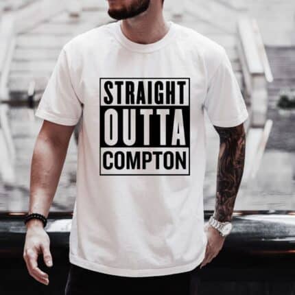 Мъжка БЯЛА тениска Straight Outta Compton