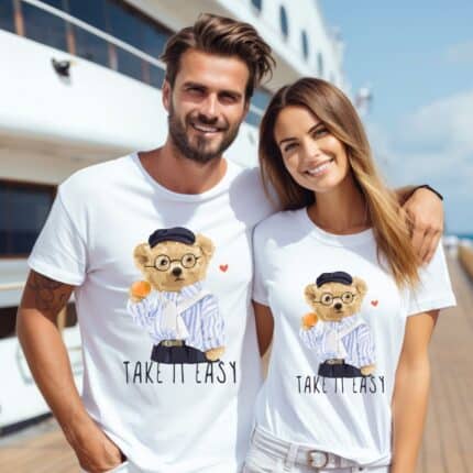 Тениски за Двойки с Мече Take It Easy