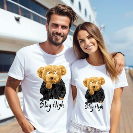 Тениски за Двойки с Мече Stay High