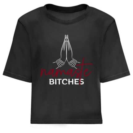 Дамска Кроп Топ Тениска Namaste Bitches