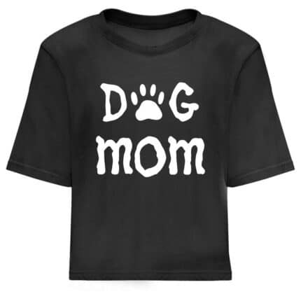 Дамска Кроп Топ Тениска Dog Mom
