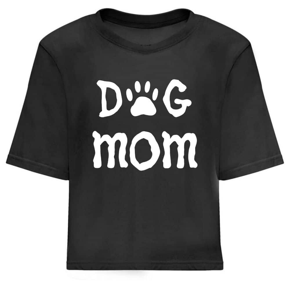 Дамска Кроп Топ Тениска Dog Mom Дамска Кроп Топ Тениска Dog Mom