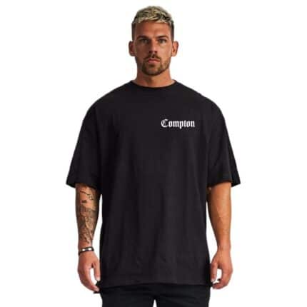 черна Овърсайз тениска Compton
