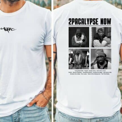 Мъжка тениска бяла 2Pacalypse Now