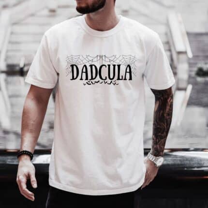 Мъжка Хелоуин Тениска Dadcula white