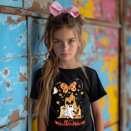 Детска Хелоуин Тениска Disney Castle Halloween BLACK