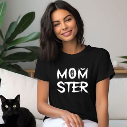 Дамска Черна Тениска MOMster