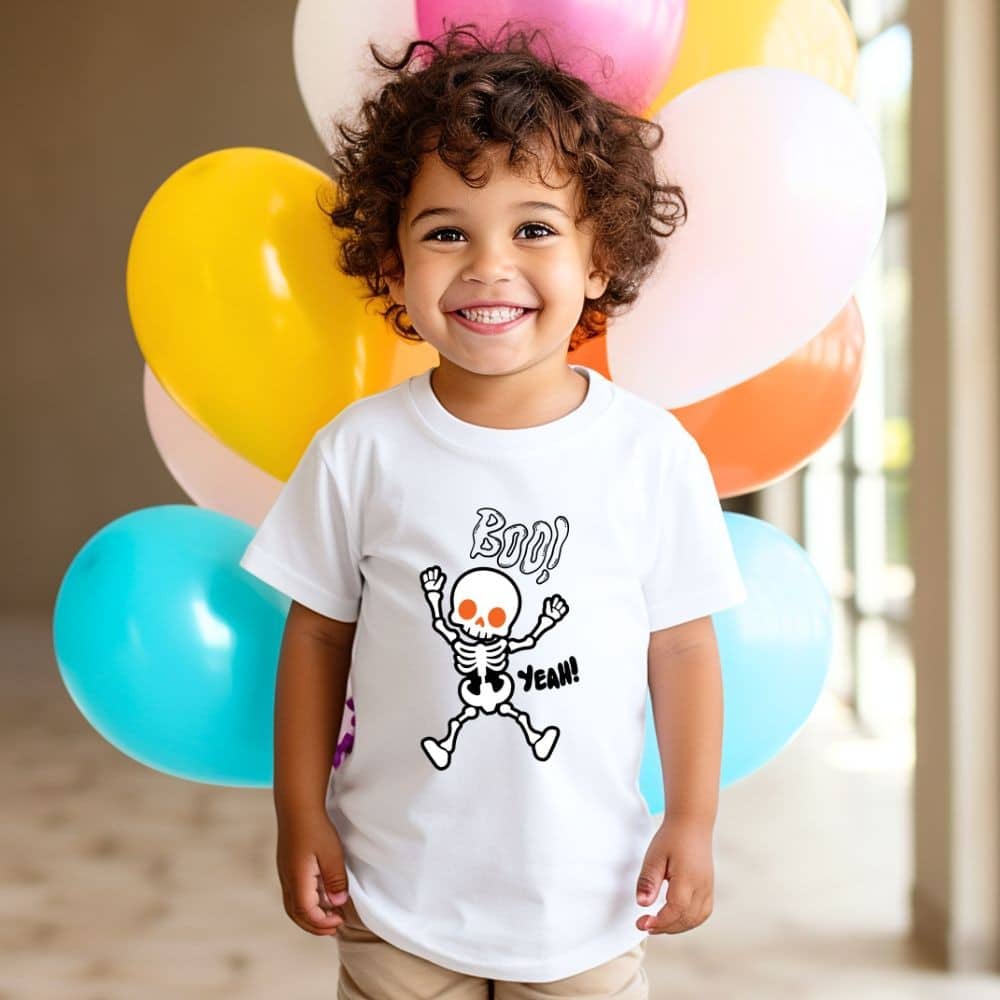 Детска Хелоуин Тениска Boo Skull Детска Хелоуин Тениска Boo Skull