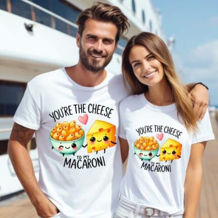 Тениски за двойки Cheese To My Macaroni