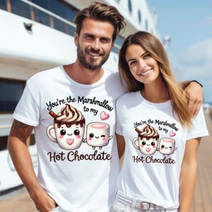 Тениски за двойки Marshmallow To My Hot Chocolate