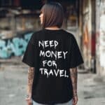 Овърсайз Тениска Need Money For TRAVEL BLACK WOMEN