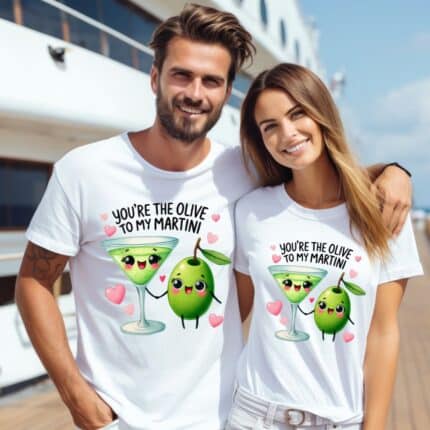 Тениски за двойки Olive To My Martini