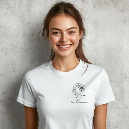 Дамска бяла тениска Fierce and Feminine