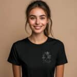 Дамска черна тениска Dream Big, Live Simple.