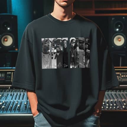 Мъжка Тениска WEST SIDE Rappers Signatures черна
