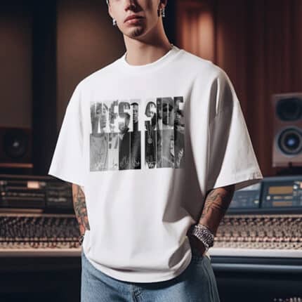 Мъжка Тениска WEST SIDE Rappers Signatures бяла