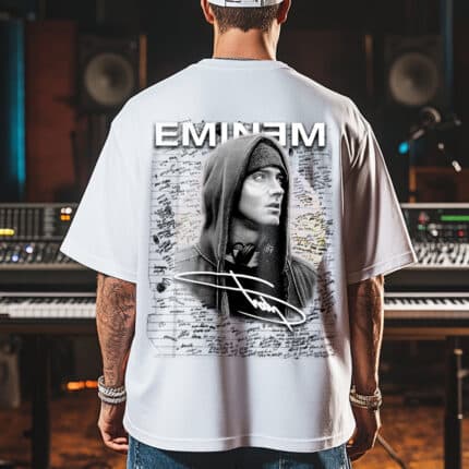 Мъжка Тениска Eminem Lose Yourself Notes бяла отзад