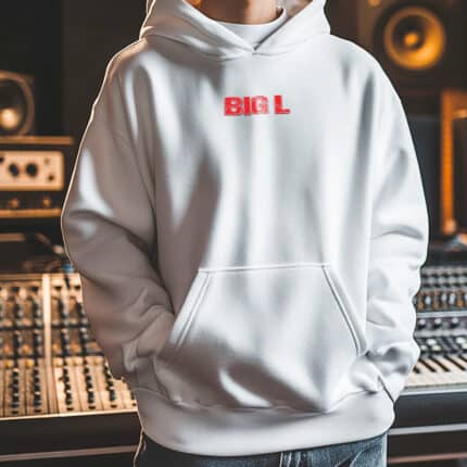 Бяло Худи Big L отпред
