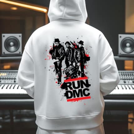 Бяло Худи RUN DMC отзад