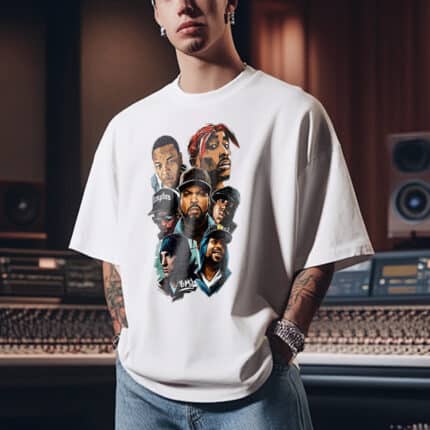 Мъжка Тениска West Coast Rappers бяла
