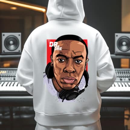 Бяло Худи Dr. Dre отзад