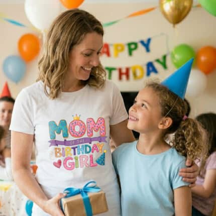 Дамска тениска MOM OF THE BIRTHDAY GIRL